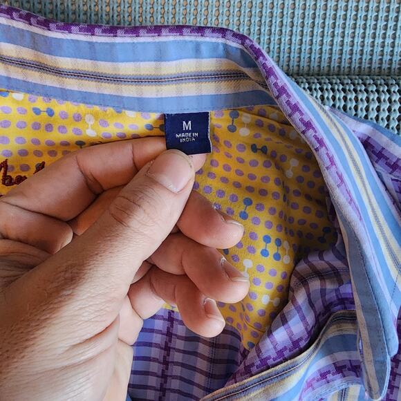 Robert Graham Men's Medium Long Sleeve Striped Shirt Classic Style - Picture 3 of 8